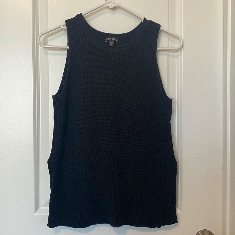 Express Black Sleeveless Sweater Top | Medium